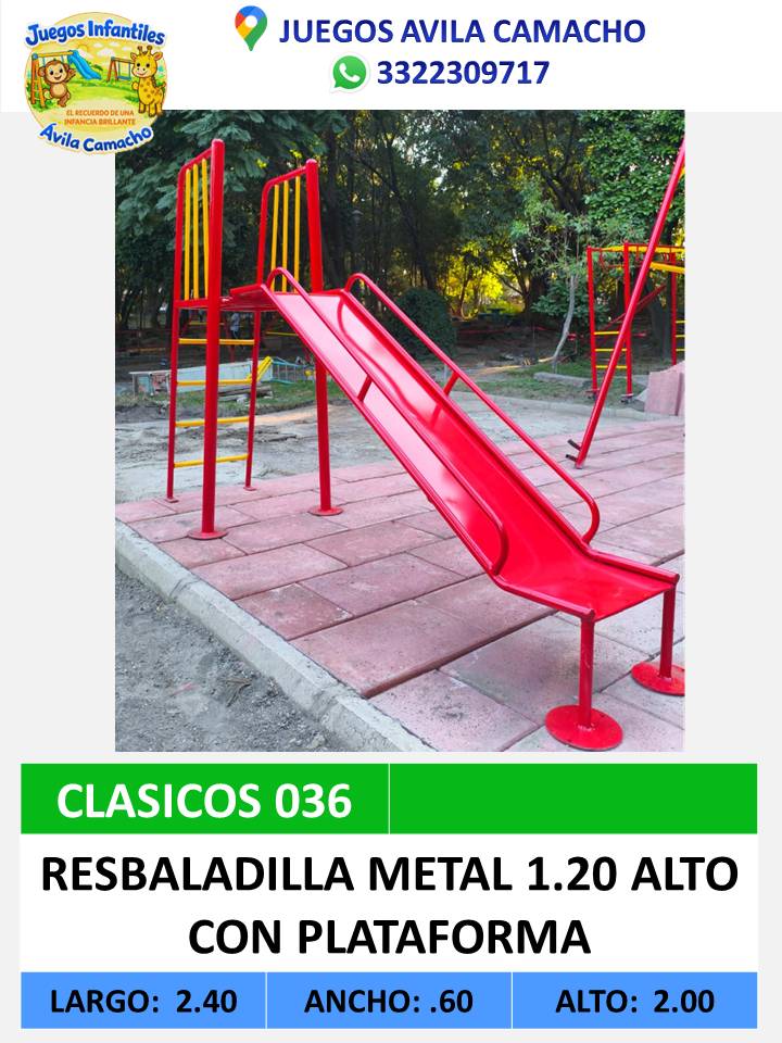 resbaladero 1.20 con plataforma